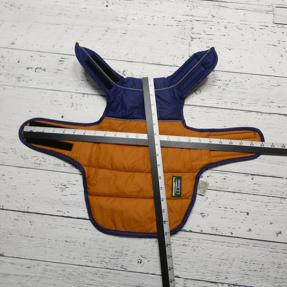 L.L.Bean Dog Winter Coat Small S Mountain Classic Parka Blue‎ Orange Warm Puffer